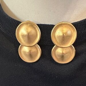 Elegant Gold-Tone Double Disc Earrings
